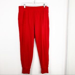 J. Crew Red Pajama Jogger In Waffled Cotton